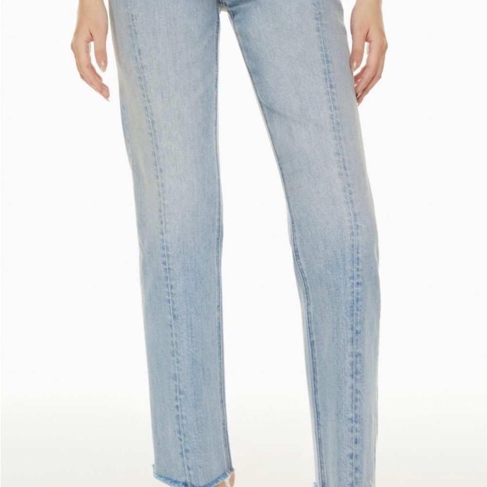 Denim Forum Arlo Hi-Rise Straight Leg Jeans Size 26 Light Wash Womens